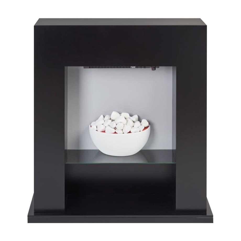 Kominek elektryczny z funkcją grzania DJURAB Czarny