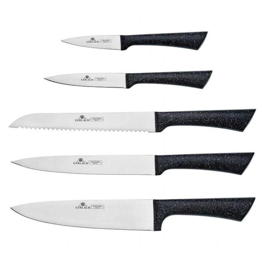 Gerlach Granitex Zestaw 5 szt Noży Kuchennych w Bloku Nk340 Noże Granitowe