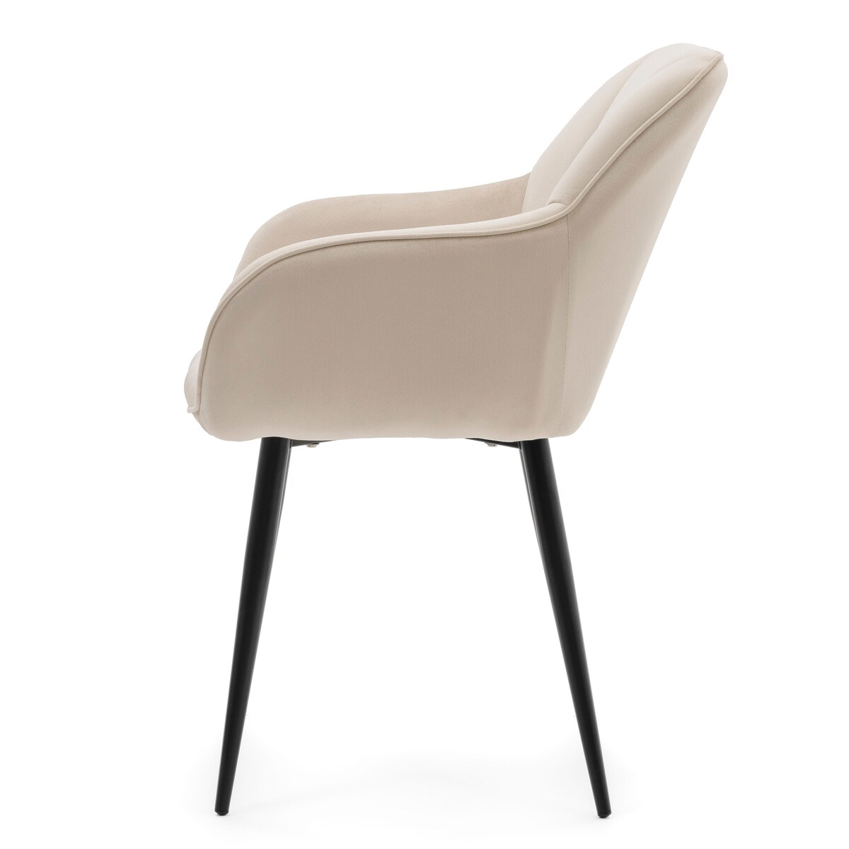 Krzesło tapicerowane welurowe LAGO velvet aksamit beżowe