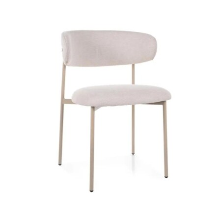 Krzesło tapicerowane ELTON BREGO jasnobeżowe