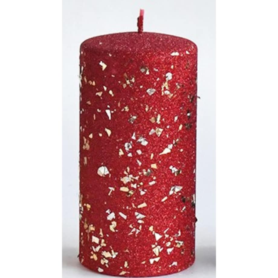 Świeca GLAMOUR NEW Walec duży 7xh17,5cm parafinowa czerwona