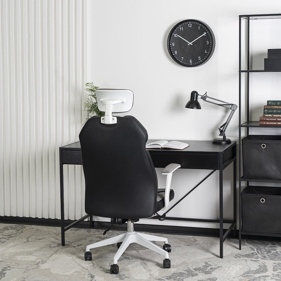 Krzesło biurowe obrotowe ergonomiczne szare-białe DUNCAN