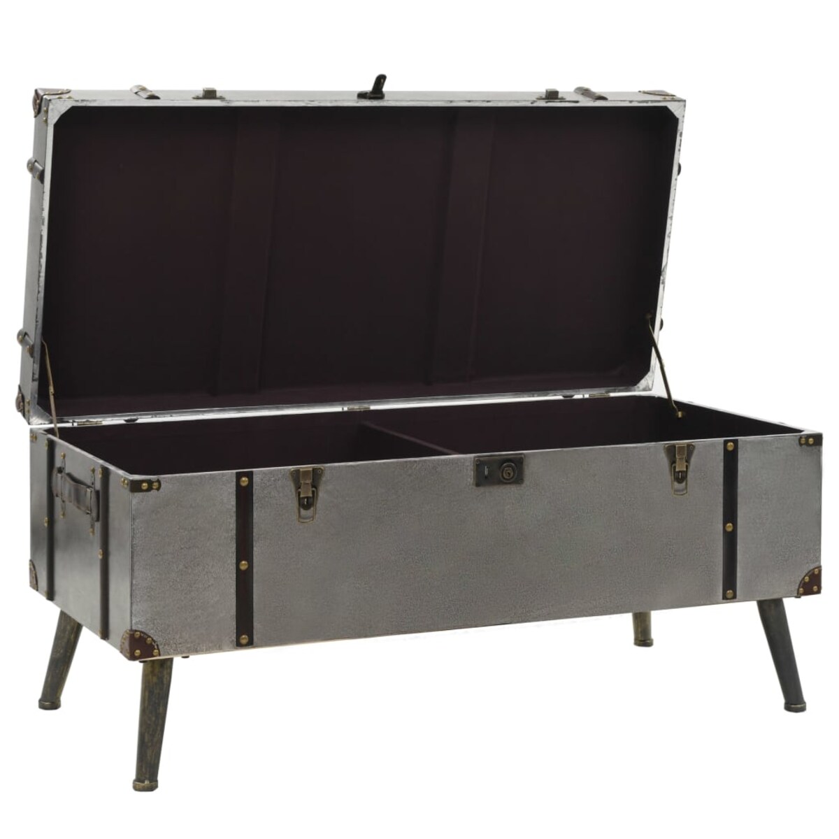 vidaXL Stolik kawowy z płyty MDF i aluminium, 102 x 51 x 47,5 cm