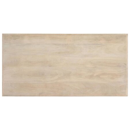 vidaXL Stół jadalniany, biały, 120 x 60 x 75 cm, lite drewno mango