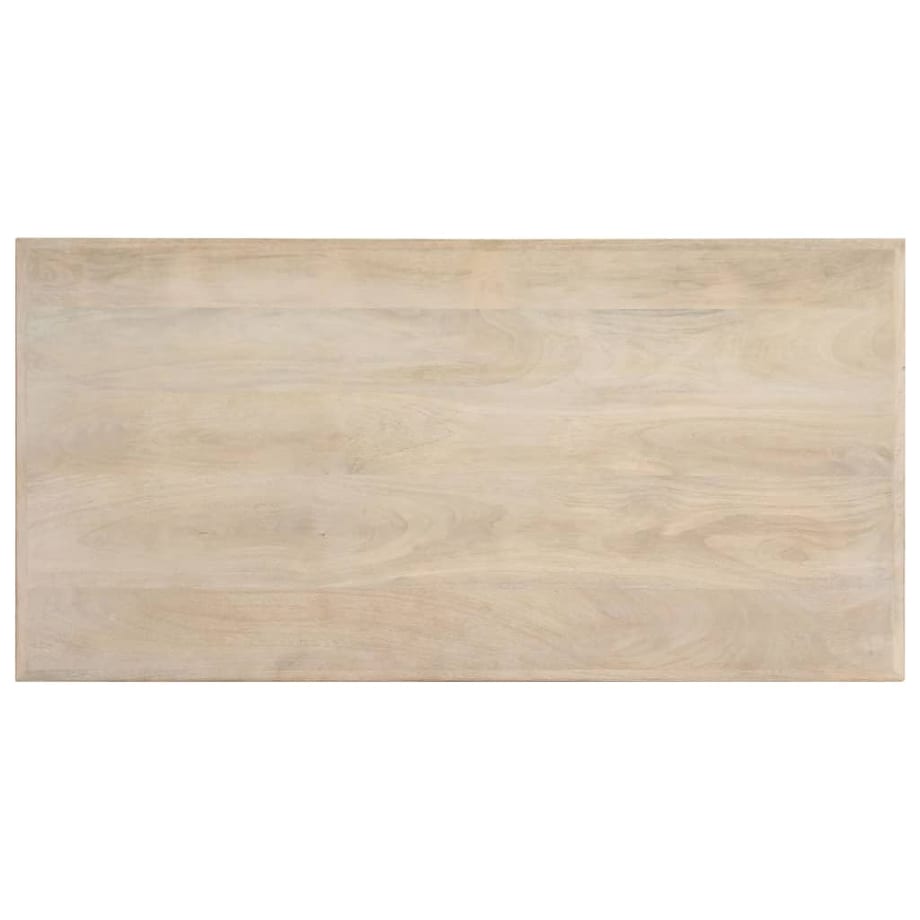 vidaXL Stół jadalniany, biały, 120 x 60 x 75 cm, lite drewno mango