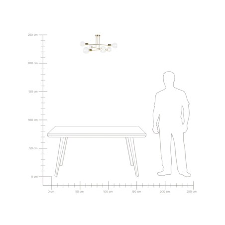 Lampa sufitowa 6-punktowa metalowa mosiężna KIDANE