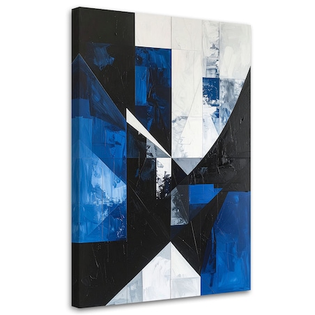 Obraz do salonu sypialni biura, Abstrakcja kształty geometryczne niebieski