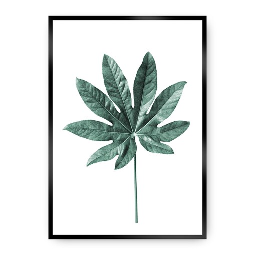 Plakat Leaf  Emerald Green, 40 x 50 cm, Ramka: Czarna