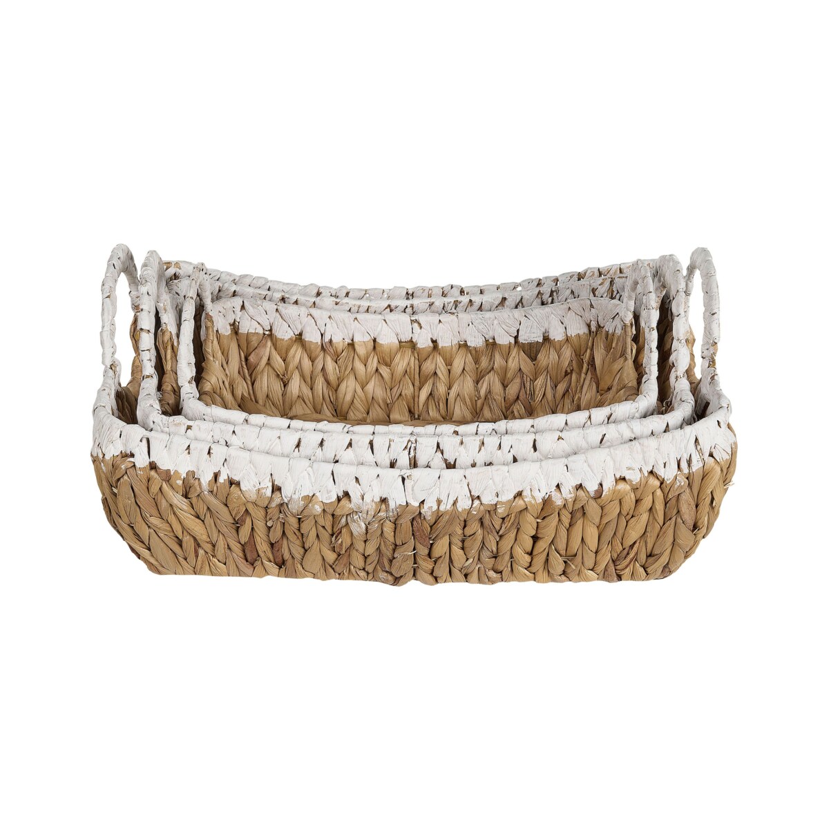 Zestaw 3 koszy z hiacyntu wodnego jasny CAMPHA