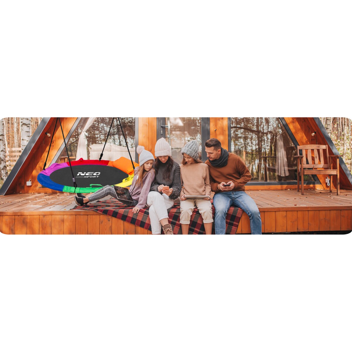 Huśtawka ogrodowa bocianie gniazdo 120 cm swingo Neo-Sport