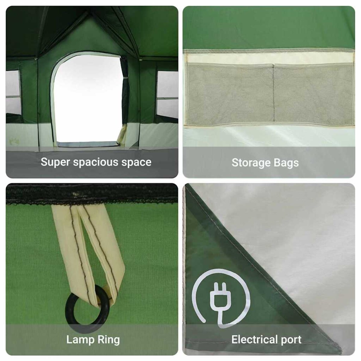 vidaXL Namioty z dachem Zielony 622 x 295 x 238 cm Poliester