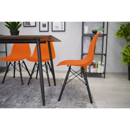 Krzesło Do Jadalni Kuchni Salonu Osaka Pomarańcz / Nogi Czarne