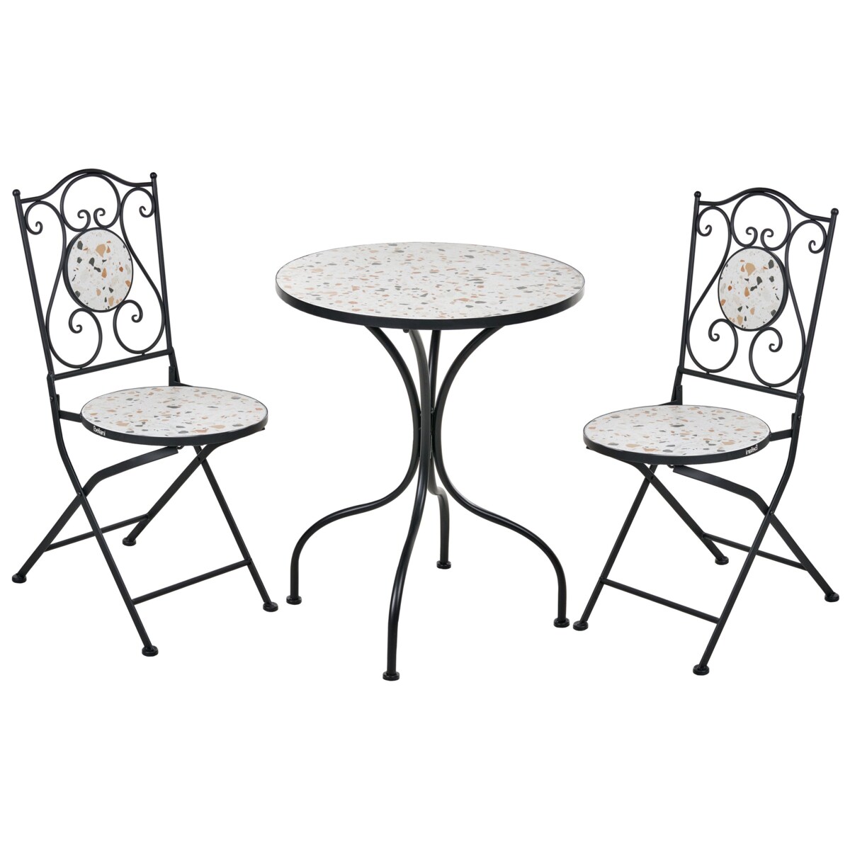 Zestaw mebli balkonowych Składane ARTENA Metal Czarny