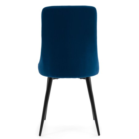 Krzesło tapicerowane welurowe do salonu jadalni CAREN granatowe