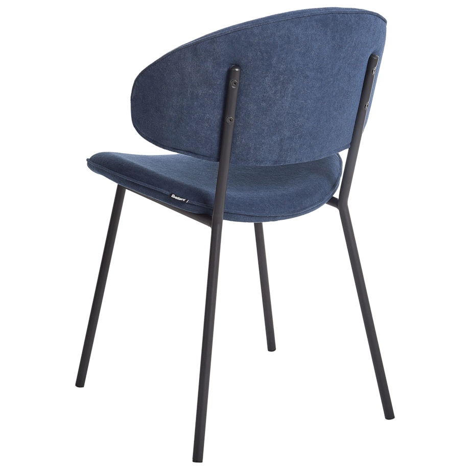 Krzesło do jadalni Zestaw 2 Tkanina Ciemnoniebieski KIANA