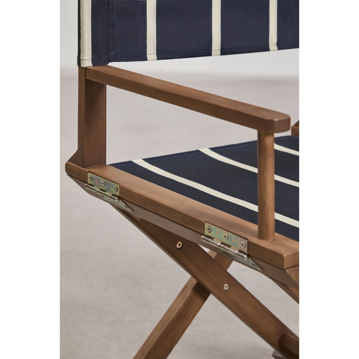 Krzesło reżyserskie składane, akacja, Reggia, granatowo-beżowe
