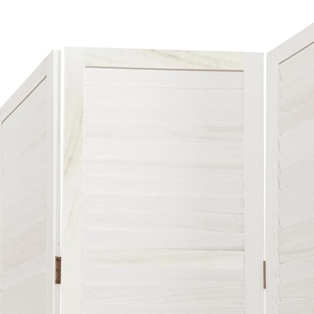 vidaXL Parawan pokojowy, 5-panelowy, biały, lite drewno paulowni