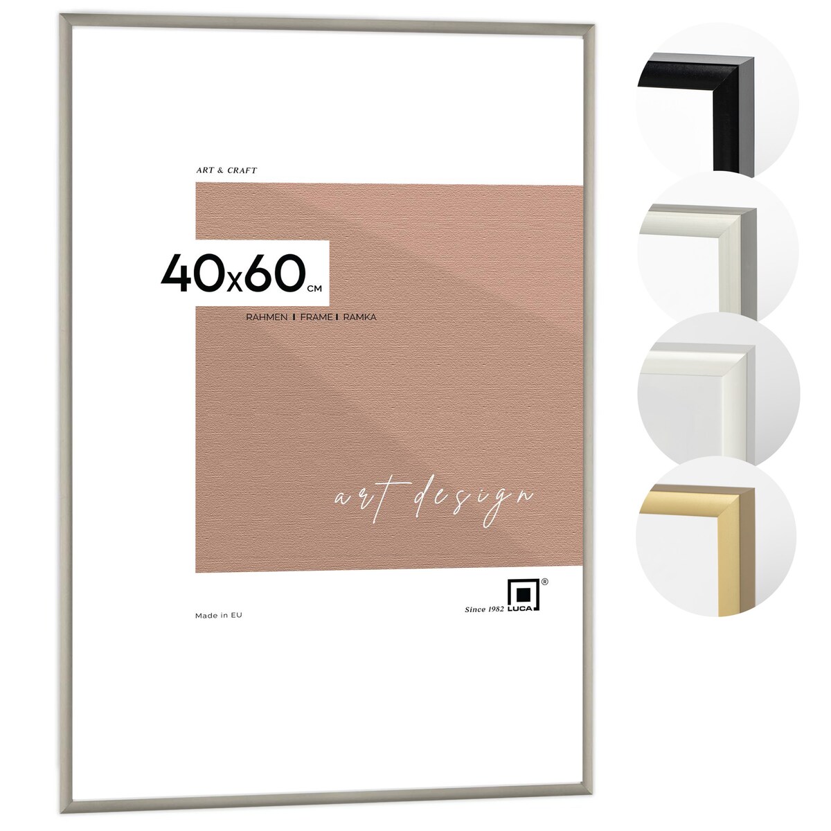 Ramka na zdjęcia 40x60 cm aluminiowa ramka srebrna do zdjęć 60x40 cm LUCA®