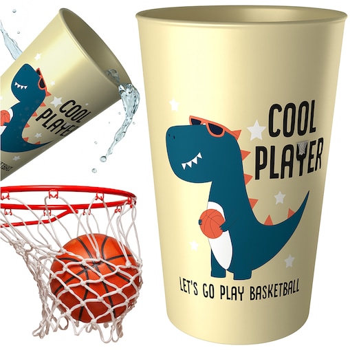 Kubek Dla Dziecka Dziecięcy 250 Ml Plastikowy Dino Beżowy