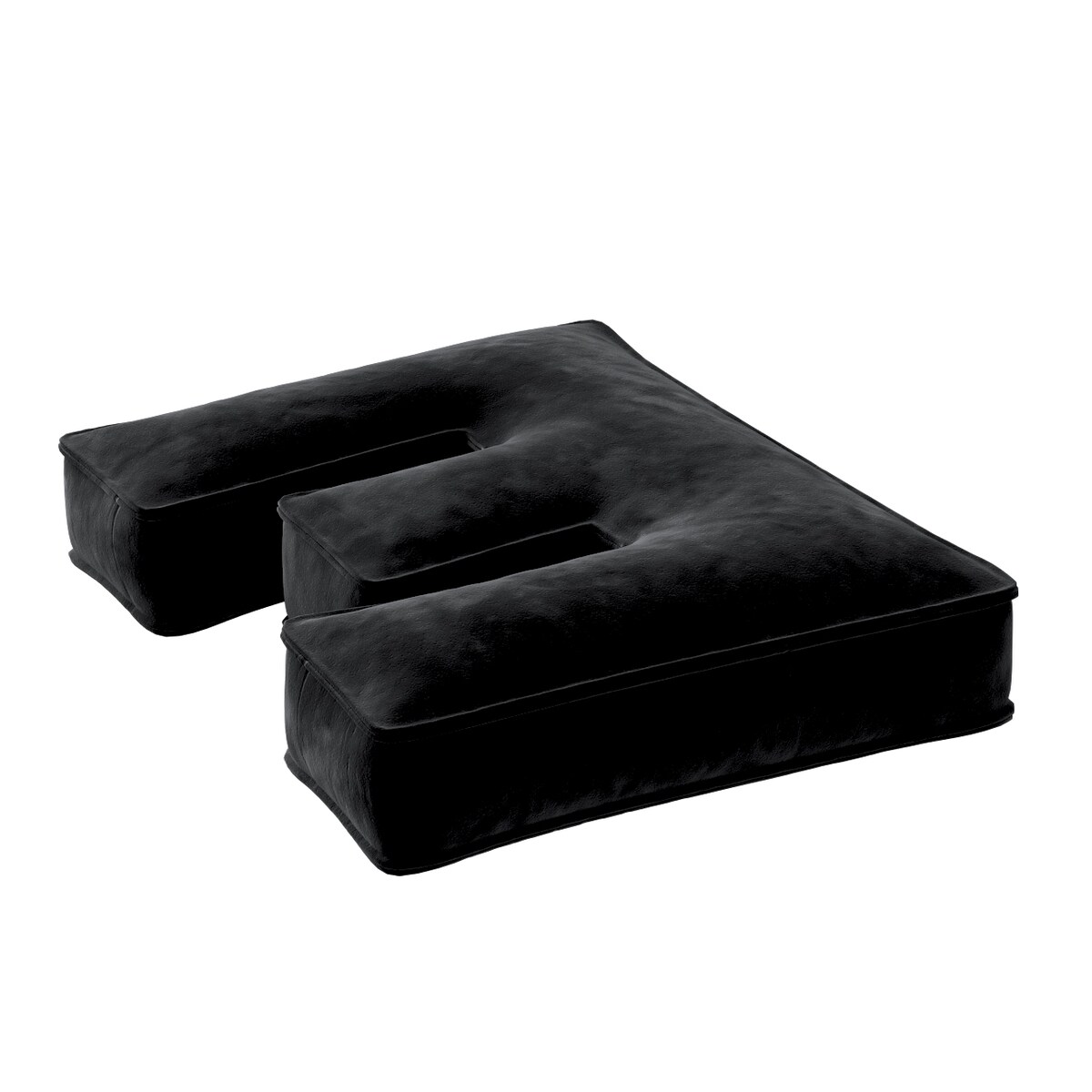 Poduszka literka E, głęboka czerń, 30x40cm, Posh Velvet