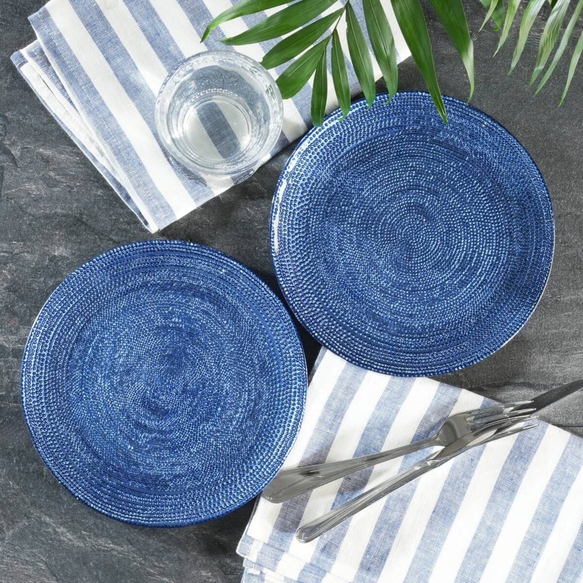 VILLA ITALIA Talerzyk deserowy szklany 21 cm BLU INCANTO