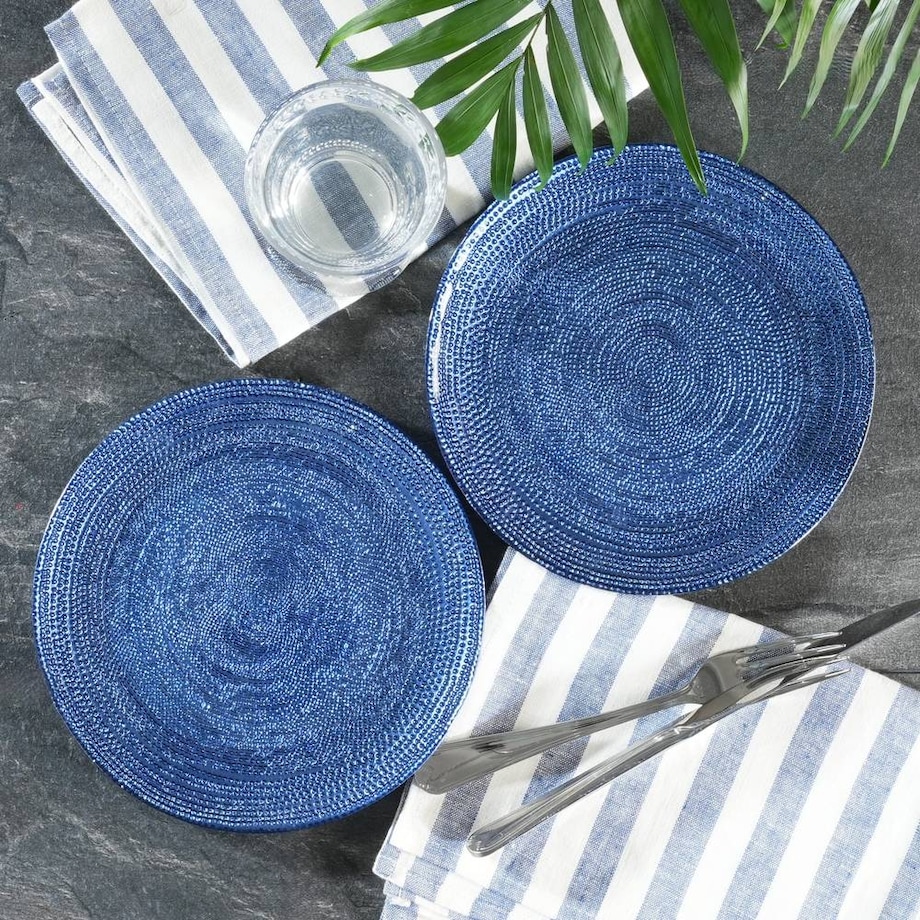 VILLA ITALIA Talerzyk deserowy szklany 21 cm BLU INCANTO