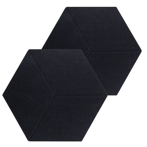 Zestaw 2 szt panel filcowy Felly 40x46 cm płytka heksagon gładki czarny
