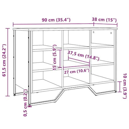 vidaXL Szafka na buty, czarna, 90x38x61,5 cm, materiał drewnopochodny