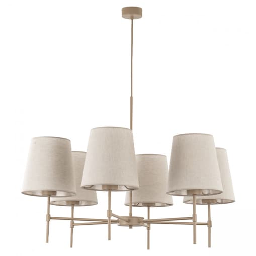 Żyrandol TK Lighting ELIZABETH SABIA 11167 beżowy 6xE27 klasyczny z regulacją wysokości