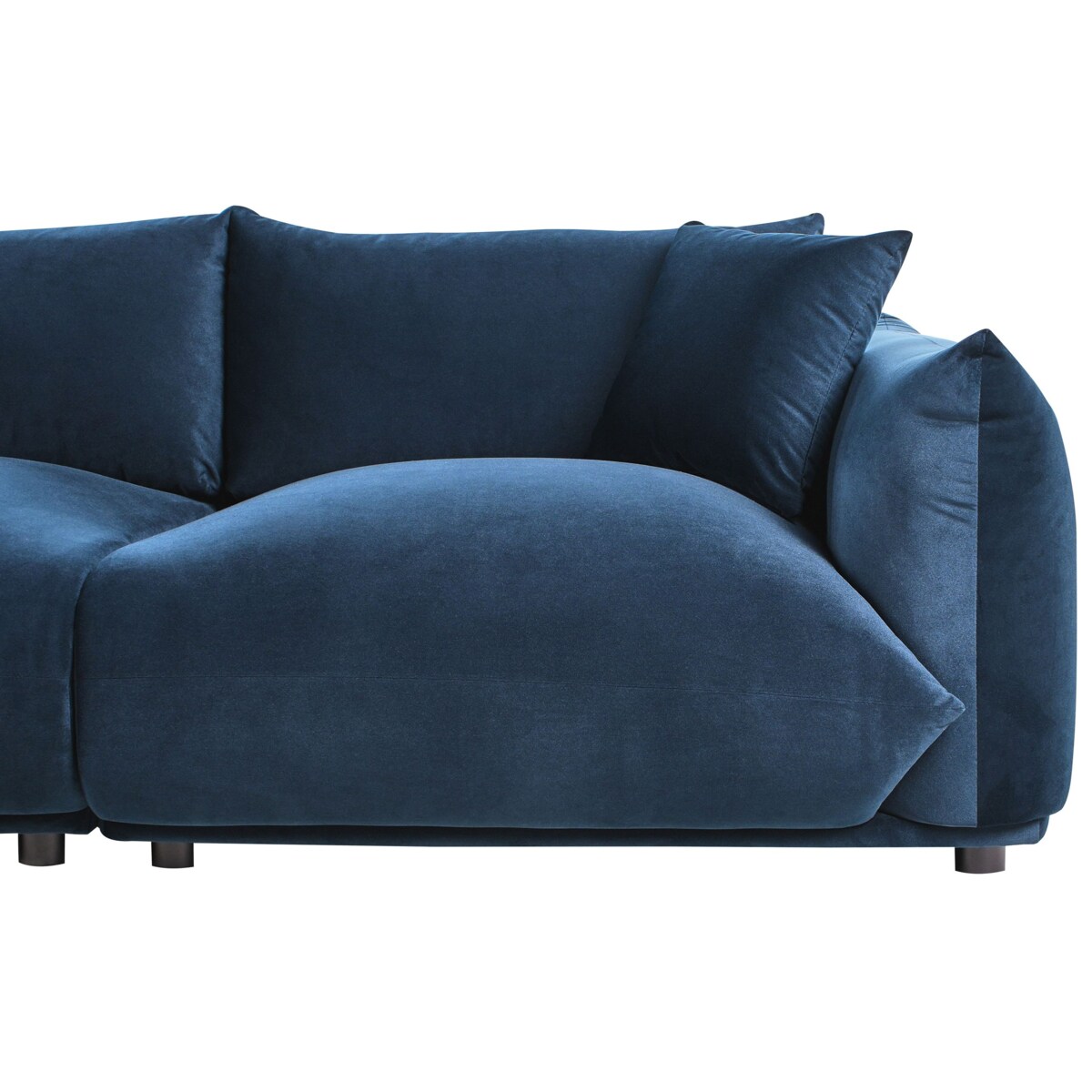 Sofa 3-osobowa welurowa ciemnoniebieska LUVOS