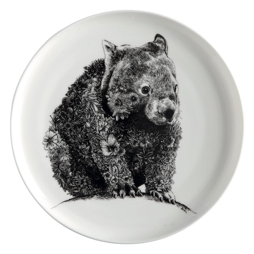 Talerz Marini Ferlazzo wombat, biały z nadrukiem, 20 cm