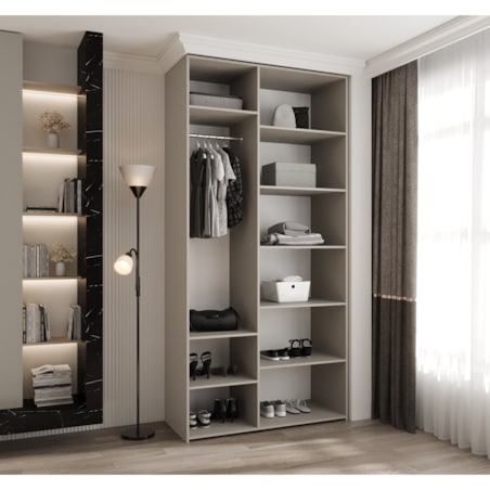 Szafa trzydrzwiowa Como 2 120 gł.50 kaszmir+czarny