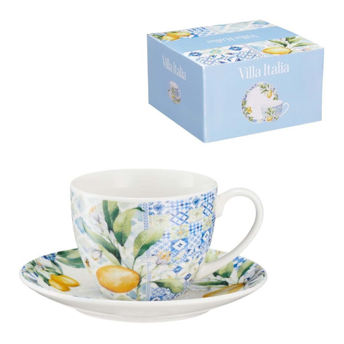 VILLA ITALIA Filiżanka ze spodkiem porcelanowa 240 ml LIMONETTI