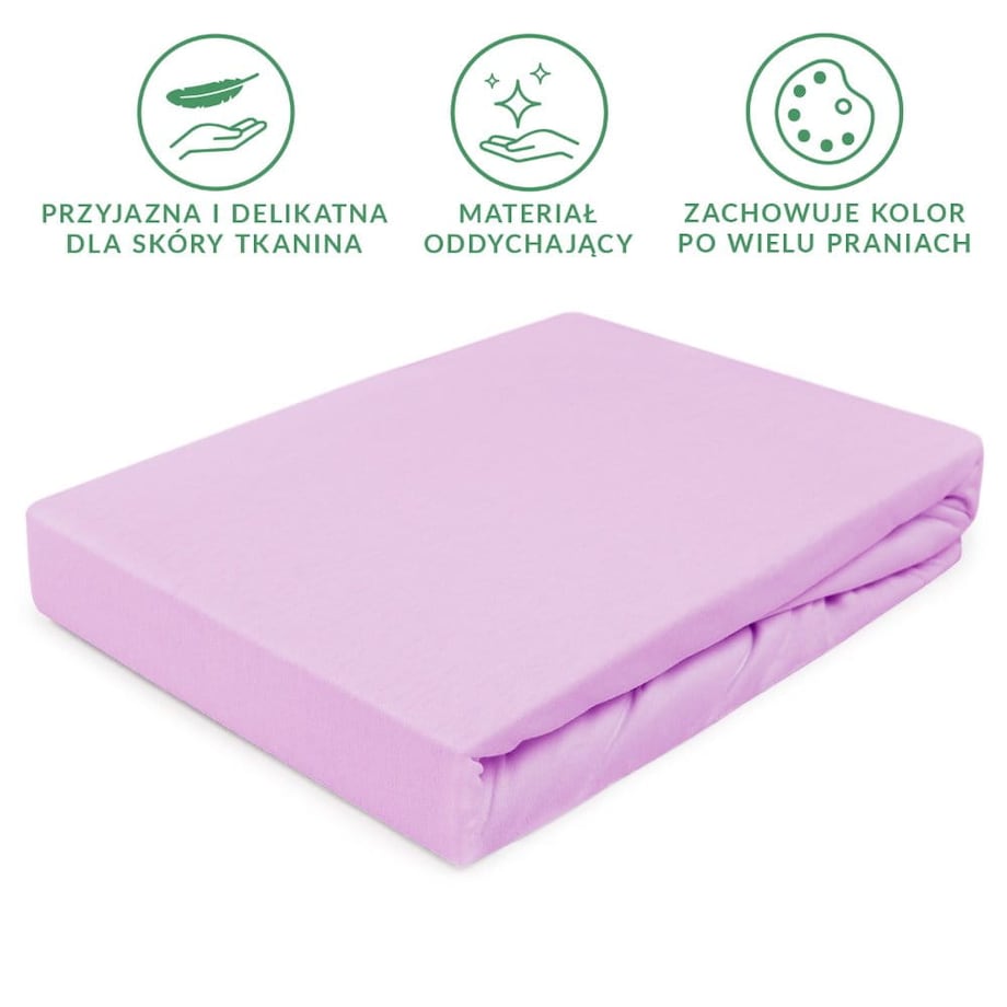 Prześcieradło jersey z gumką 140x200 kolor Wrzos