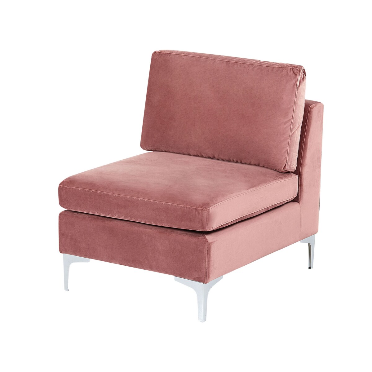 Sofa modułowa EVJA Welur Różowy z otomaną dla 3 osób