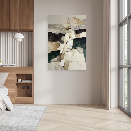 Obraz do salonu sypialni kuchni biura loftu, Abstrakcja tekstura w kolorach beżu i brązu 70x100cm
