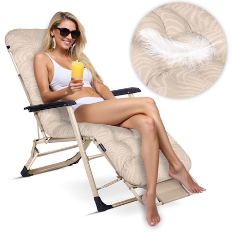 Leżak ogrodowy grawitacyjny z poduszką Sofotel składany fotel na taras balkon 2 szt.