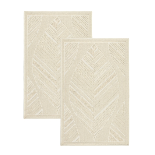 Komplet 2 szt Dywanik bawełniany 50x80 cm Lino antypoślizgowy egipski do prania pokoju łazienki zestaw Boho beżowy