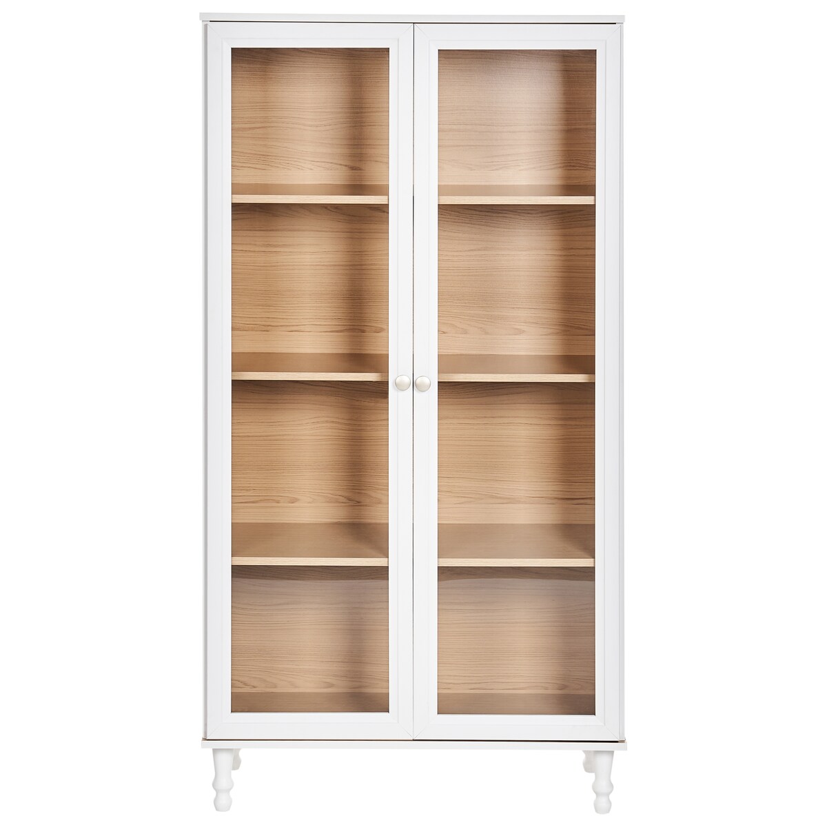 Witryna ze szklaną gablotą TINGLEDALE 80 cm Biały