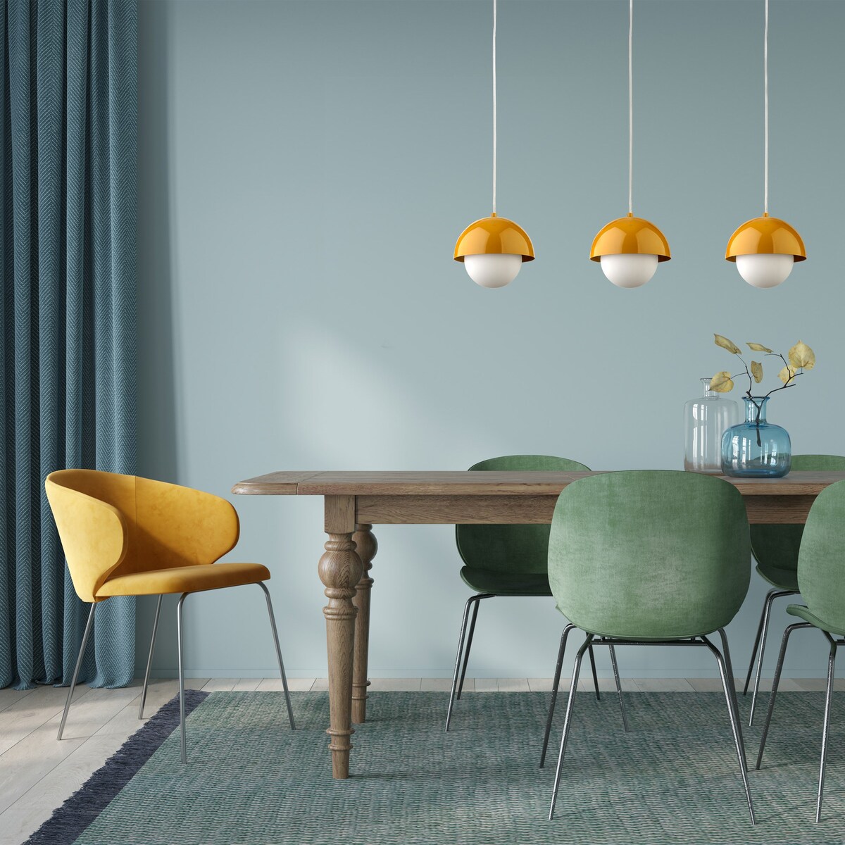 Lampa wisząca TK Lighting BONO OCHRA 10265, ochra-złoto-biała, G9, regulowana wysokość
