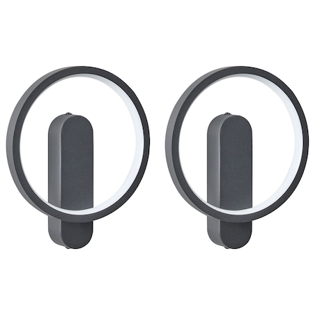 Zestaw 2 lamp ściennych BLIES Czarny Metal LED