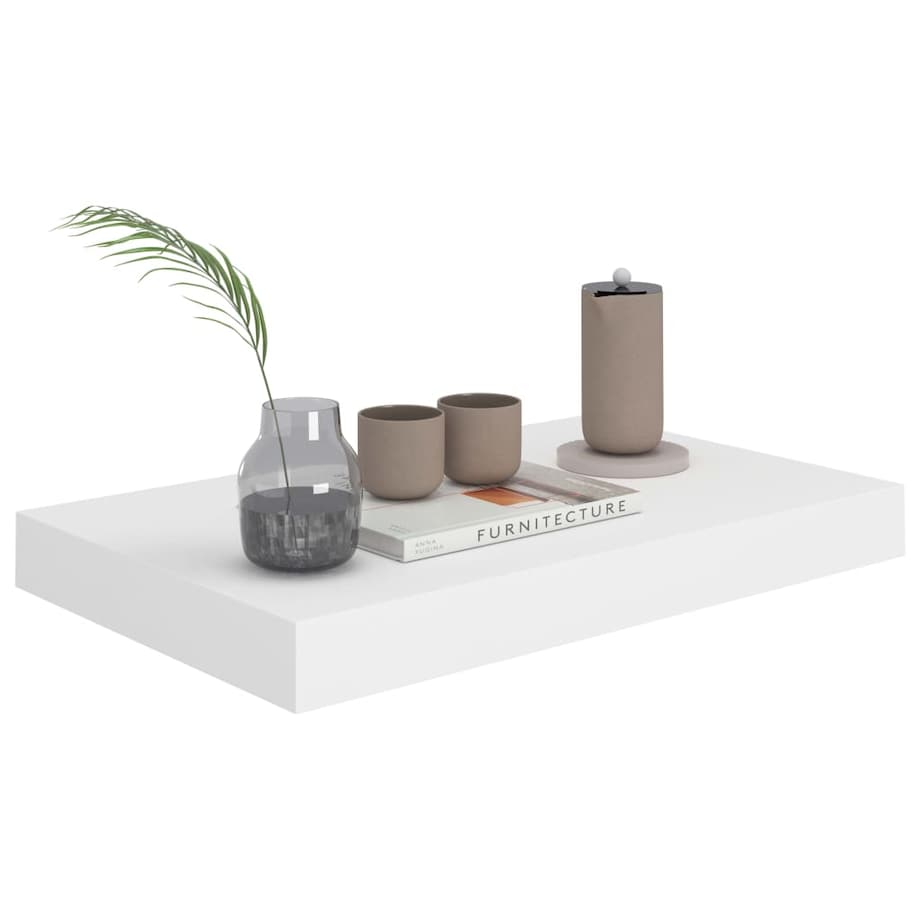 vidaXL Półki ścienne, 2 szt., białe, 40x23x3,8 cm, MDF