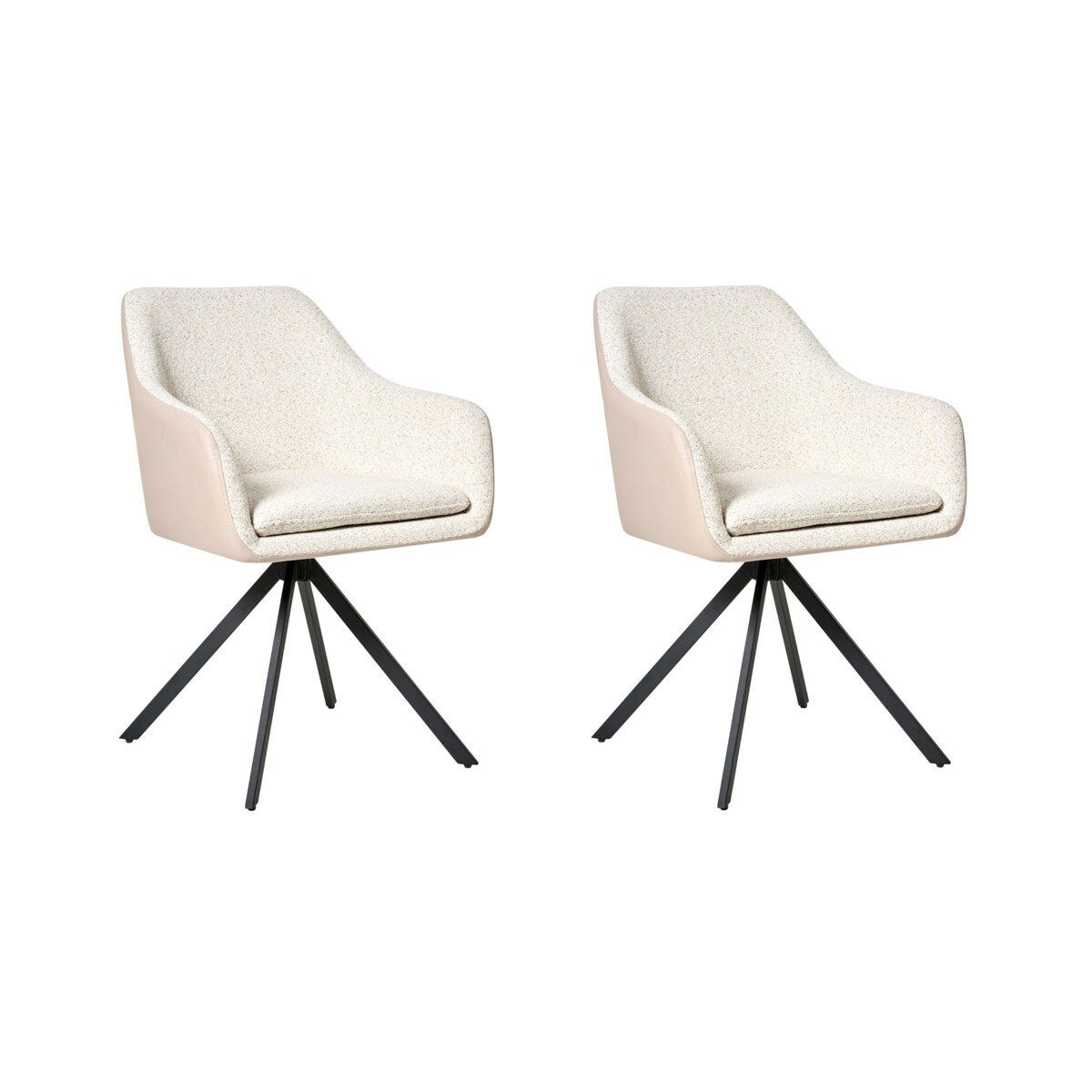 Zestaw 2 krzeseł do jadalni LITHIA Boucle Jasnobeżowy