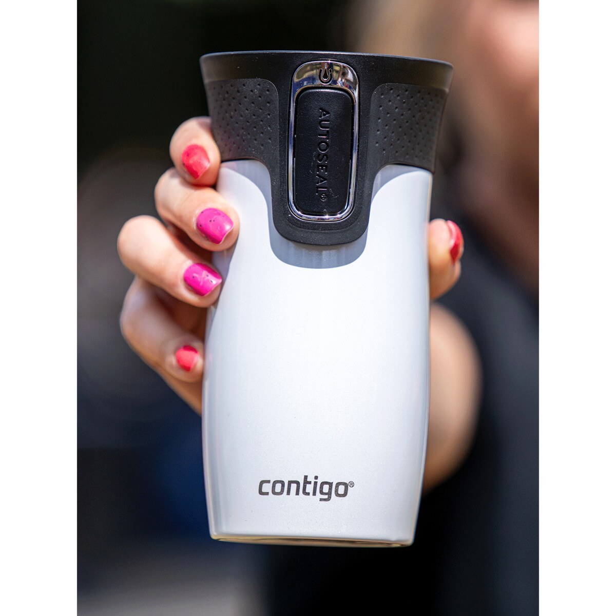 Kubek termiczny Contigo West Loop Mini 300ml - Kot - Biały Metalik