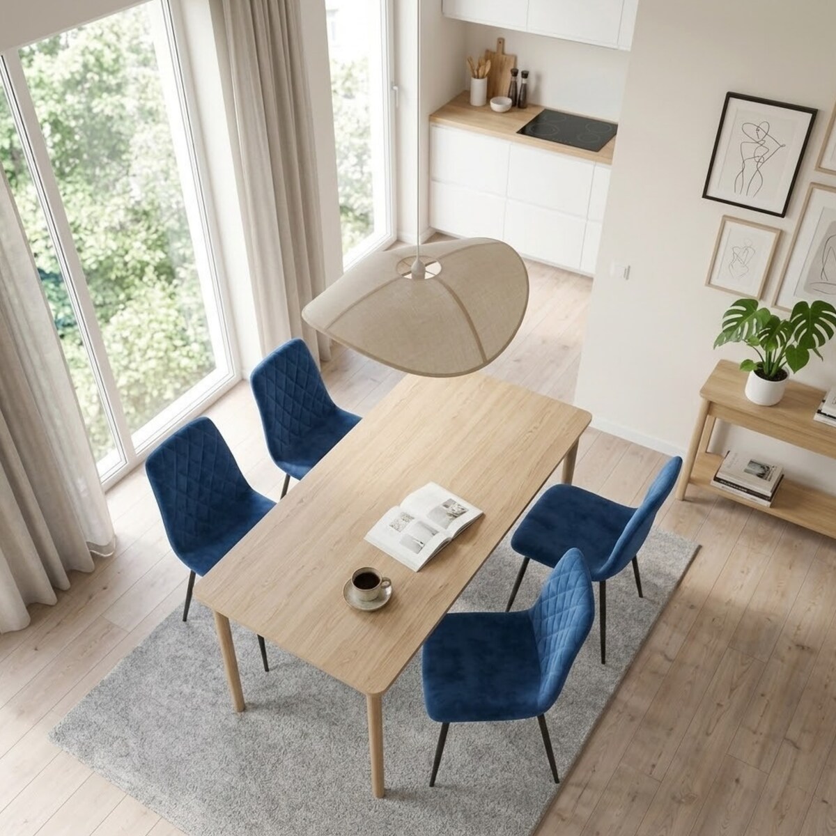 Krzesło tapicerowane pikowane wygodne nowoczesne do kuchni jadalni