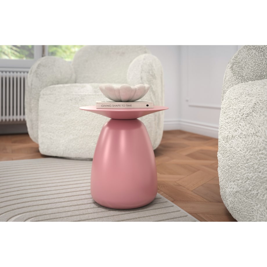 Stolik drewniany różne kolory Baobab 34, kolor pudrowy róż