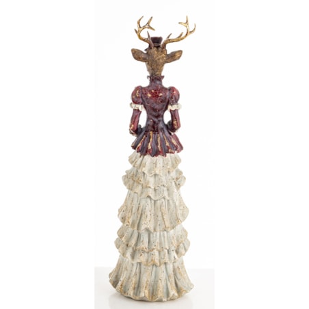 Figurka - elegancka pani jeleń 41x12,5x10,5 cm ELEGANTE-2 w długiej sukni