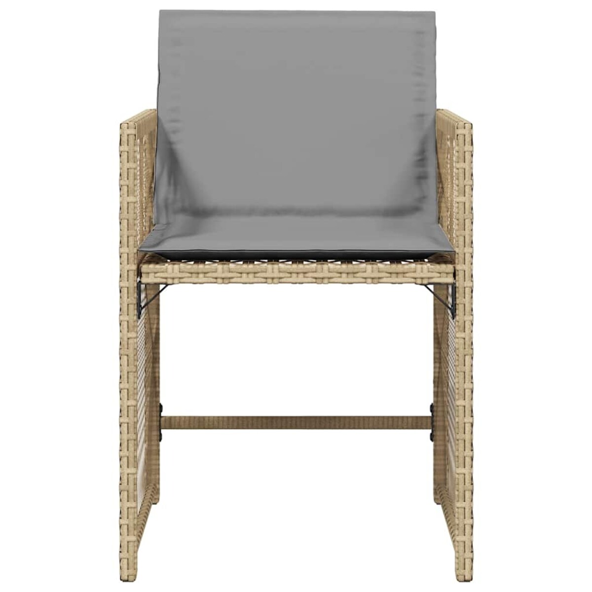 vidaXL Krzesła ogrodowe z poduszkami, 4 szt., mieszany beż, polirattan