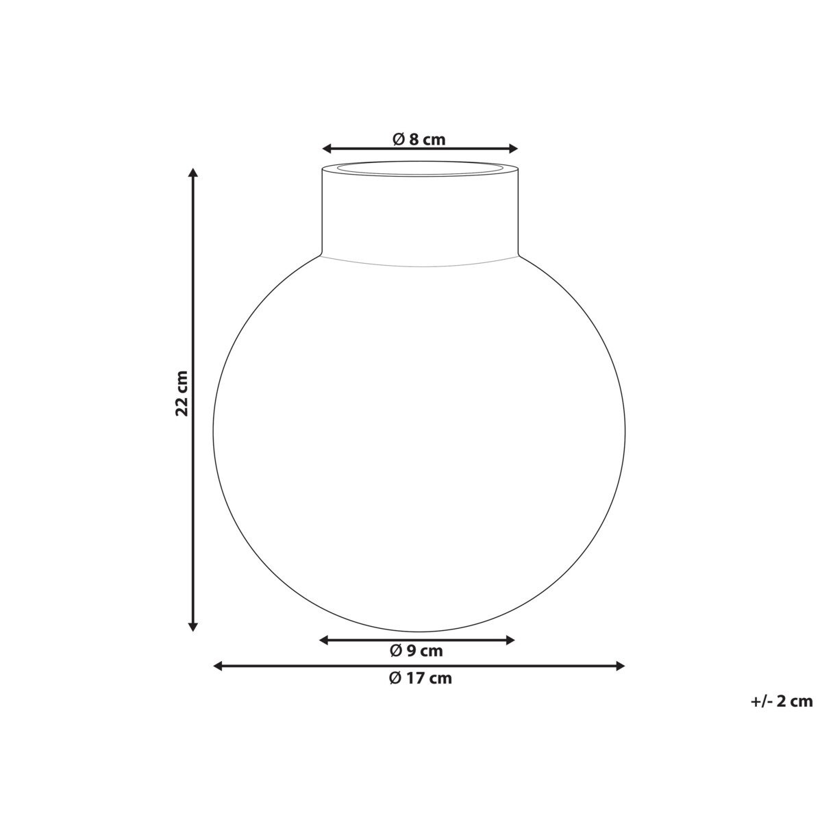 Wazon na kwiaty szklany 22 cm szary POLYDROSOS
