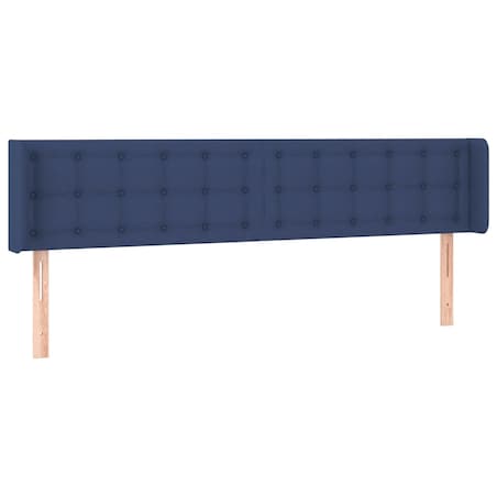 vidaXL Zagłówek uszak, niebieski, 203x16x78/88 cm, tkanina